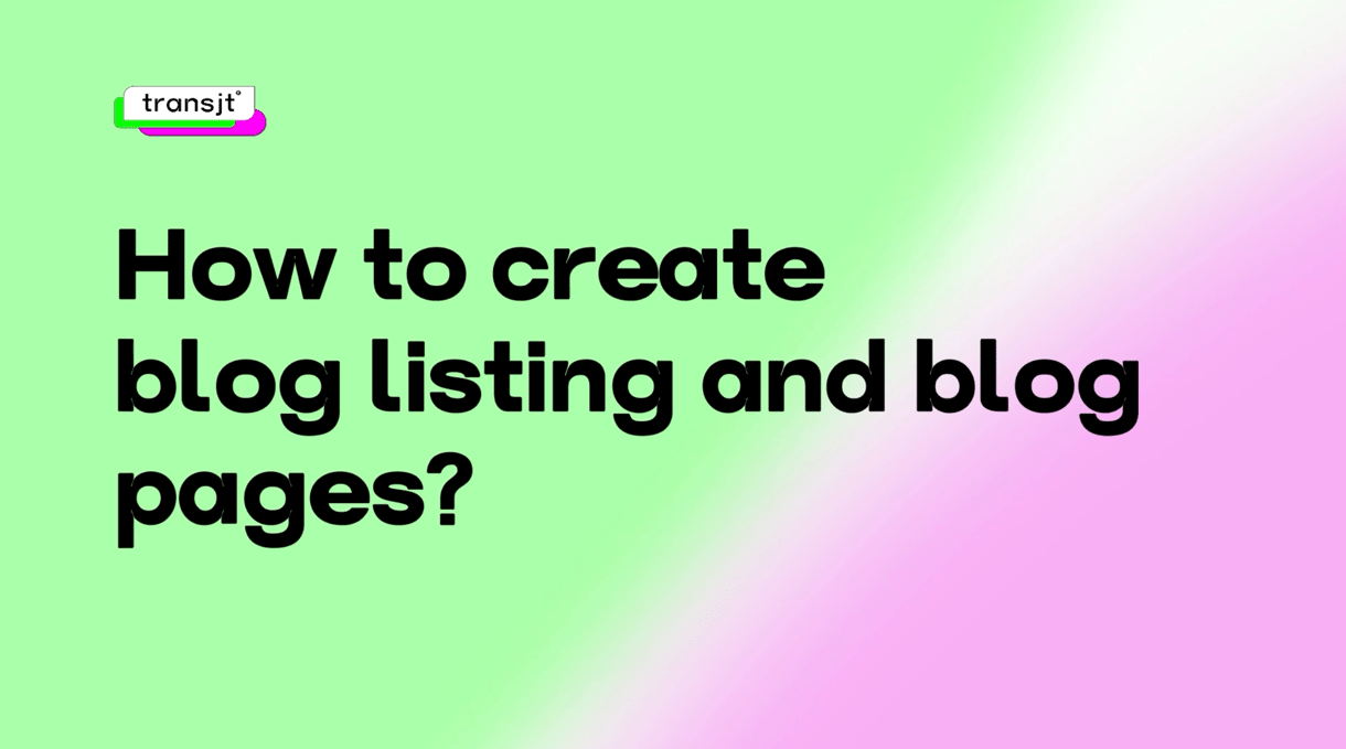 Ho to create blog listing and blog pages